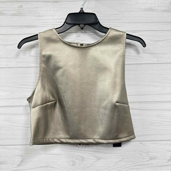 NWT Kirious Los Angeles Faux Leather Top - Metallic - Picture 1 of 6